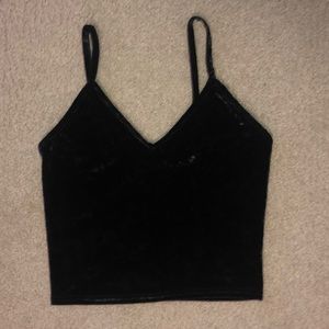 Black velvet crop top